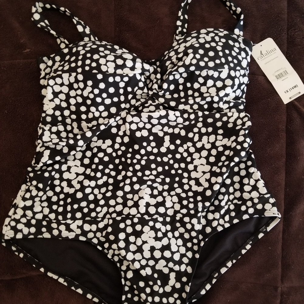 Polka dot bathing suit